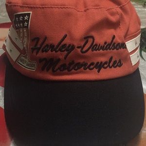 Harley-Davidson #1 Colorblock Flat Top Cap,Vintage
